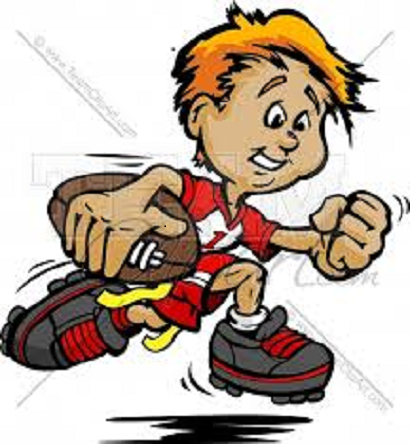 Picture of an animated person running with a football
